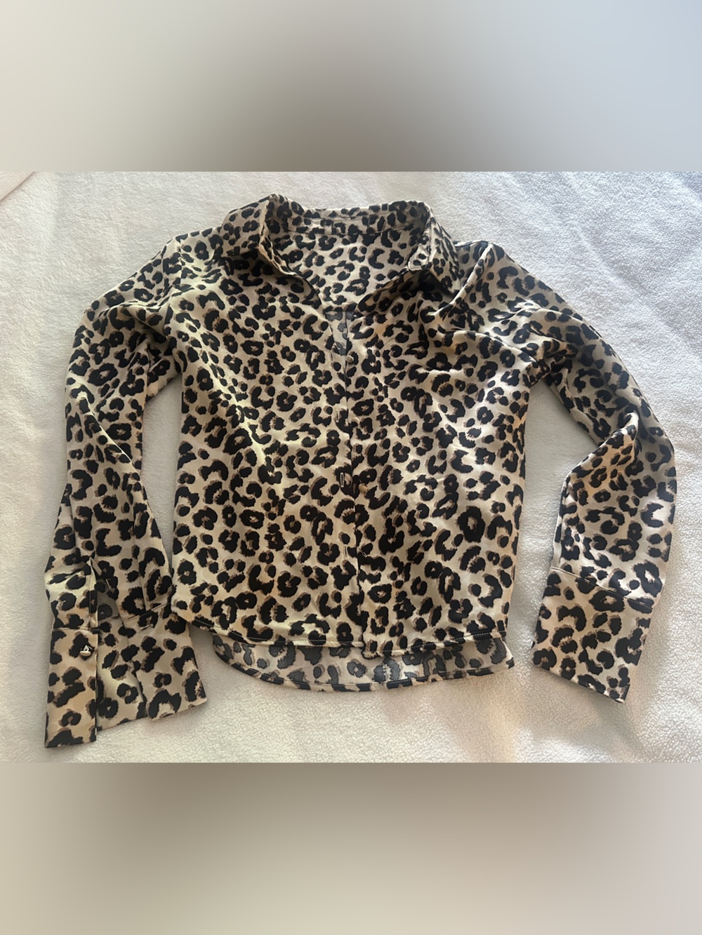 Kids Leopard Print Pajama Top - Beige and Black